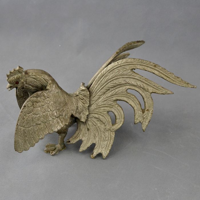 Figuras de Luta de Galos em metal prateado – n2