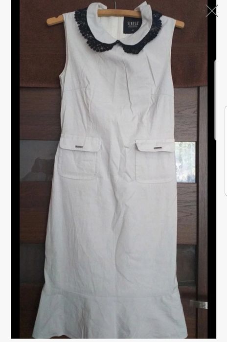 Sukienka Damska Simple Z Kołnierzykiem