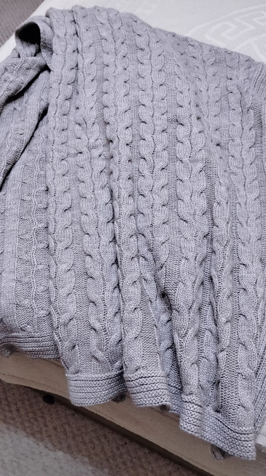 плед вязаный косы  SOFT 200х200