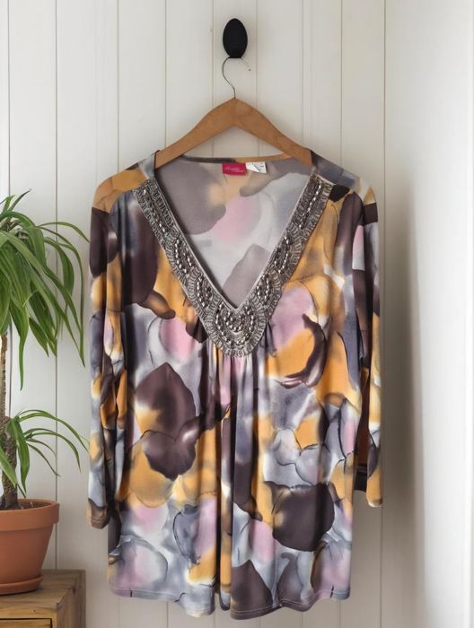 Piękna tunika kolorowa Together zdobienia 48/50