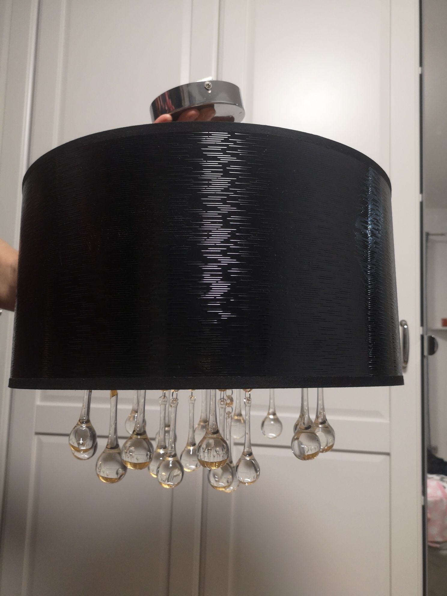 Lampa glamour czerń złoto 40cm ITALUX