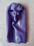 877a/ OD RĘKI M Maska lateks latex zamek fioletowa Sylwester Haloween