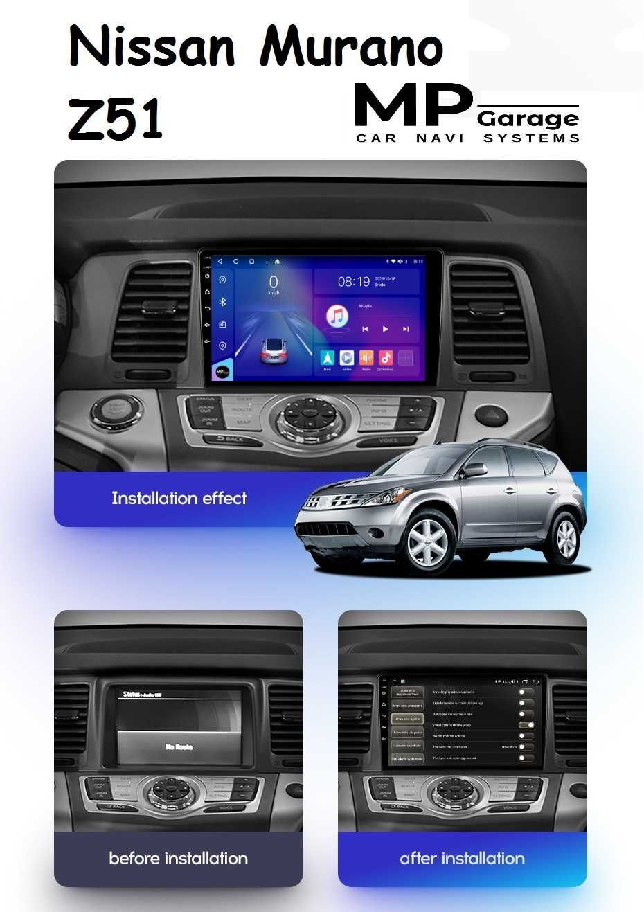 Nissan Murano Radio Android CarPlay/AA Qled 4G LTE Montaż