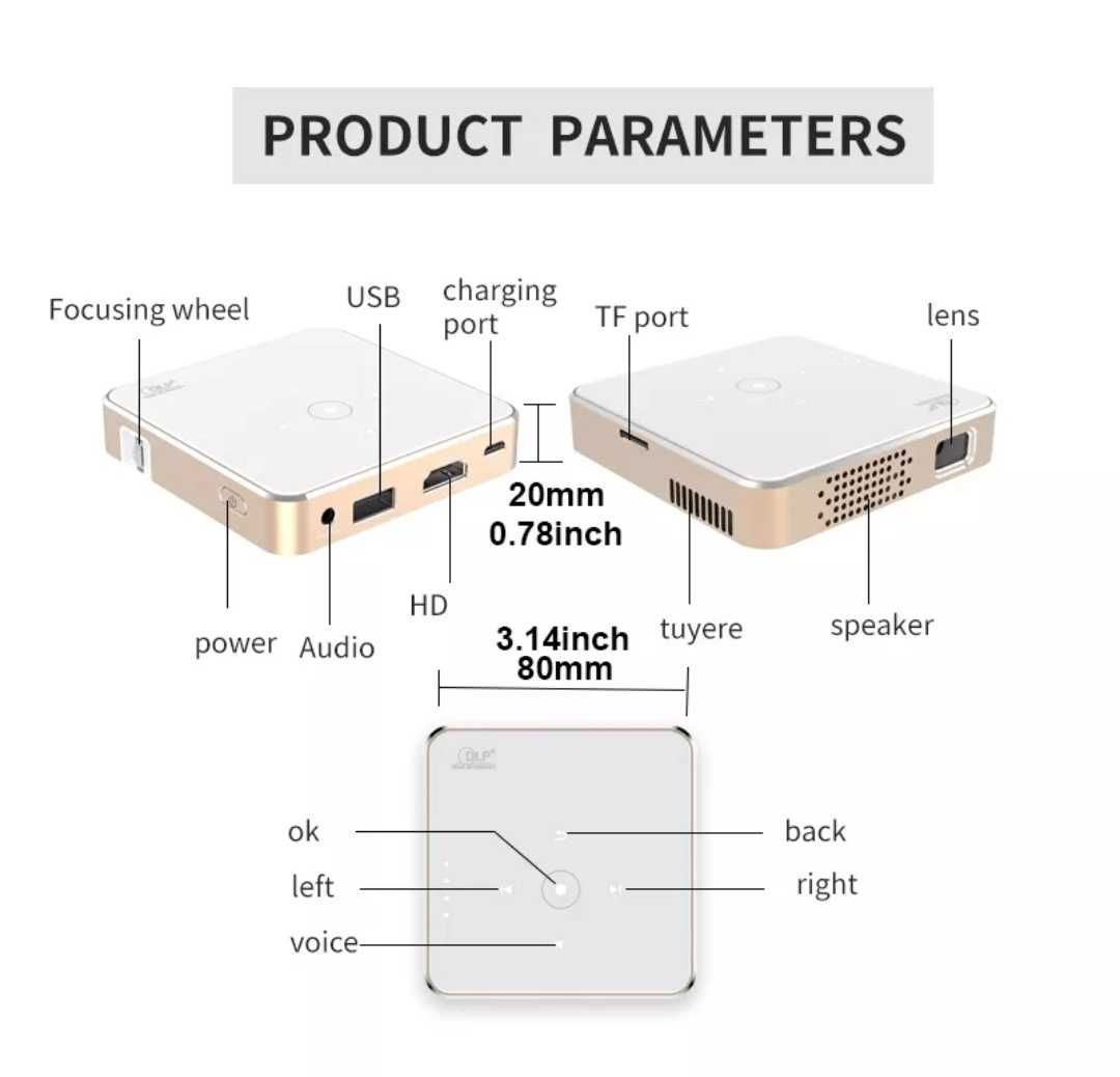 Mini Projetor led DLP + Bateria incorporada + 1080P /PREÇO PROMOCIONAL