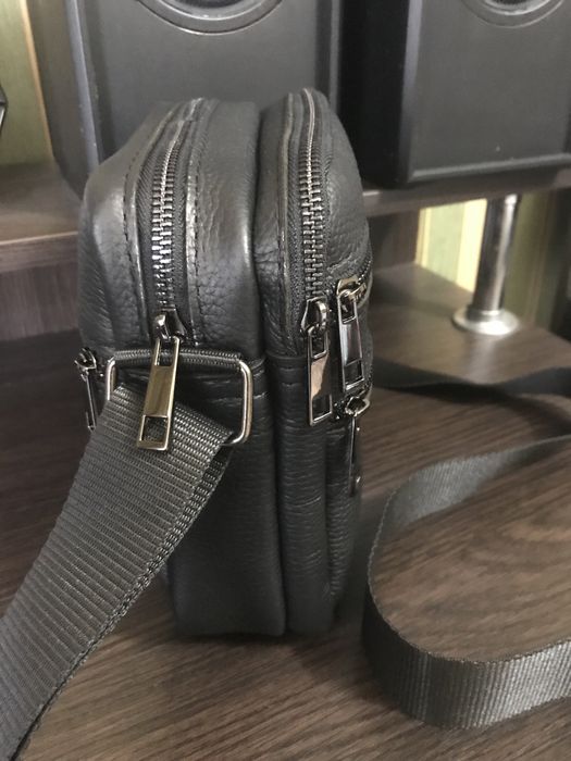 Кожаная барсетка , сумка из натуральной телячьей кожи