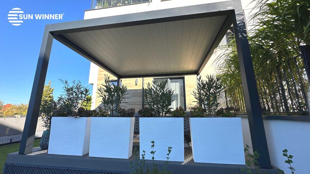 Pergola tarasowa lamelowa