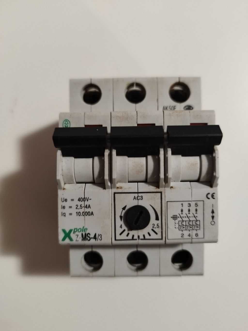 Wyłącznik silnikowy 3-fazowy 3P 2,5-4A 1,5kW Z-MS-4,0/3 EATON używany