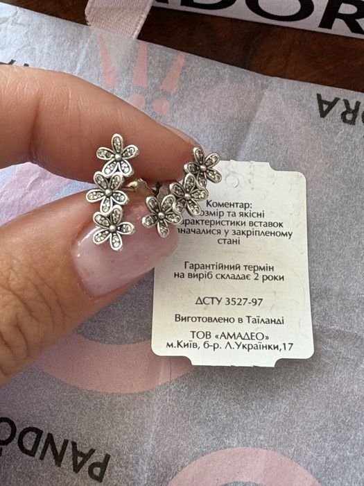 Сережки pandora оригінал