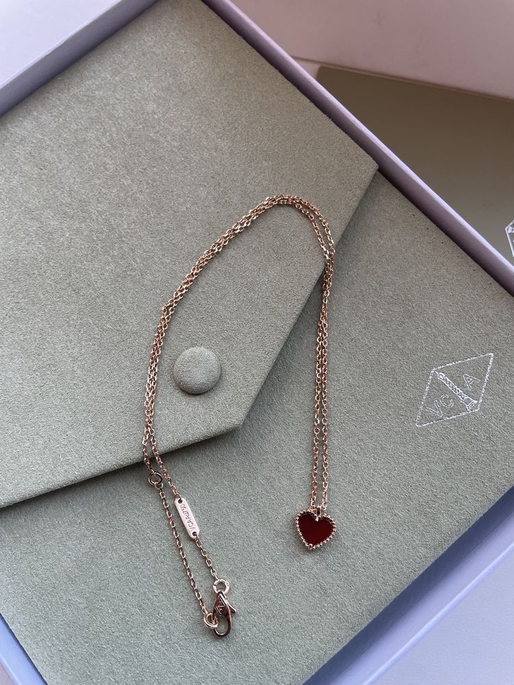 цепочка и сережки Van Cleef Ван клиф сердолик