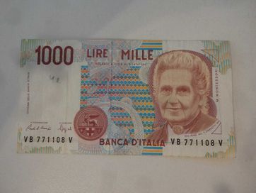 Banknot Wlochy Italia 1000 Lire Motessori - jak na fotki