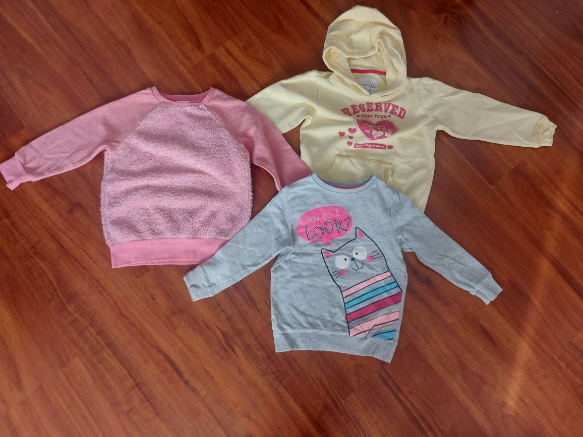 Bluzy dziewczęce 3 szt., rozmiar 110