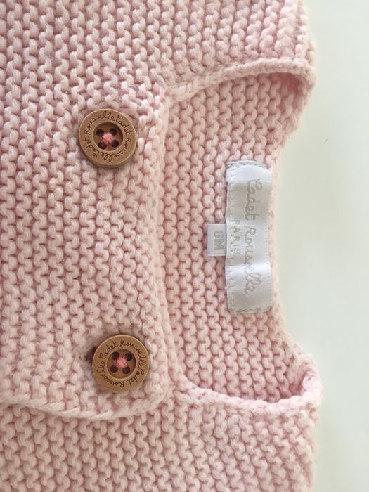 Casaco rosa, tamanho 6 meses.