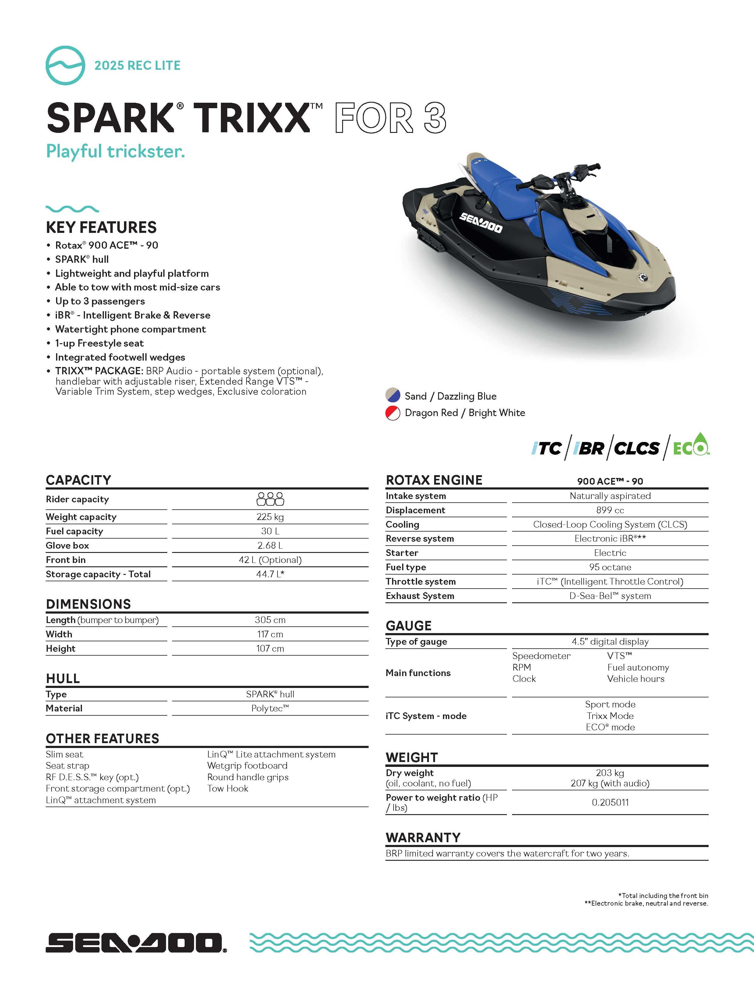 Skuter wodny Sea Doo Spark Trixx 3up 90 iBR Model 2025 RABAT OD RĘKI