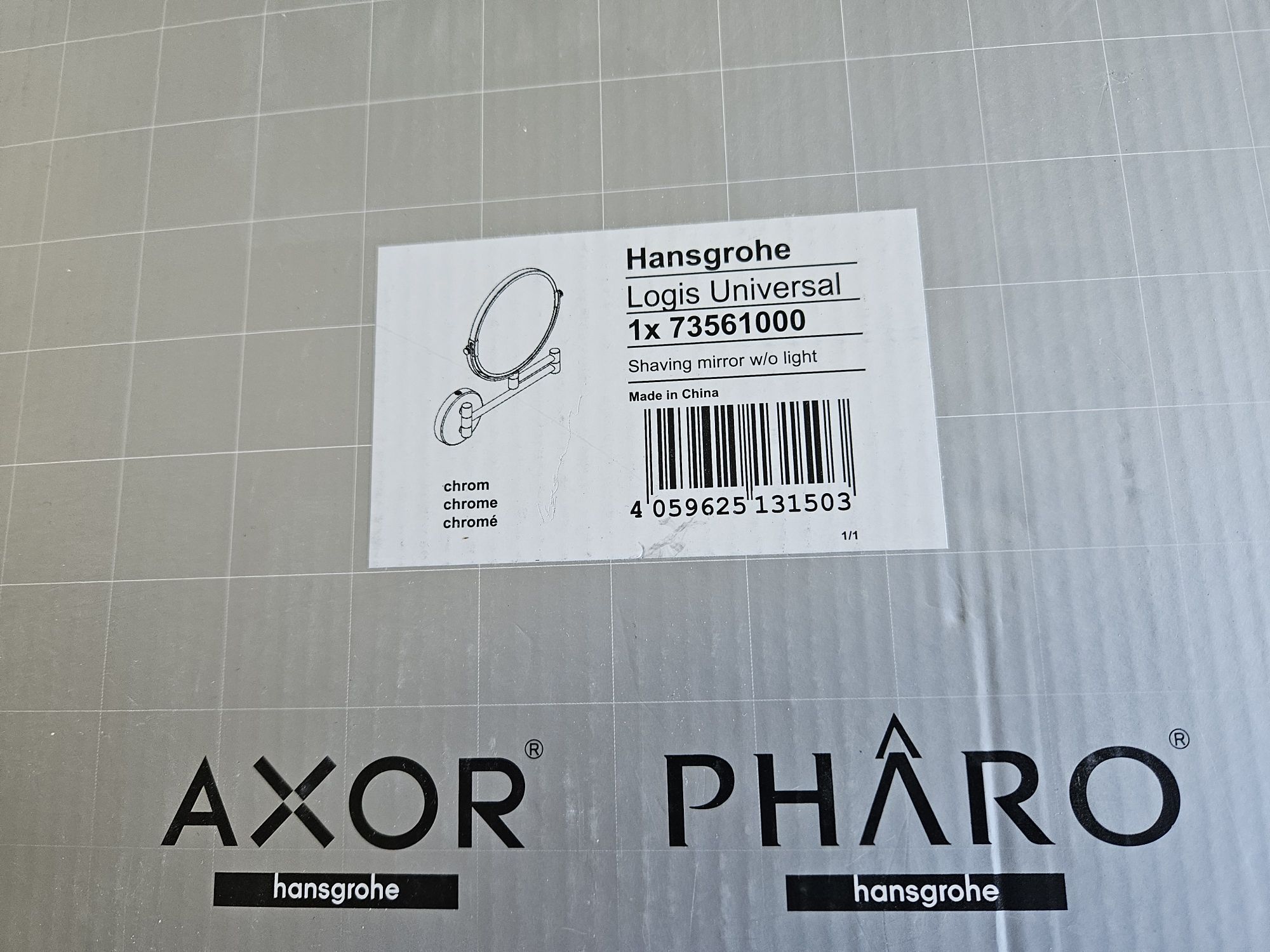 HANSGROHE Logis Universal Lusterko kosmetyczne na ramieniu z uchwytem