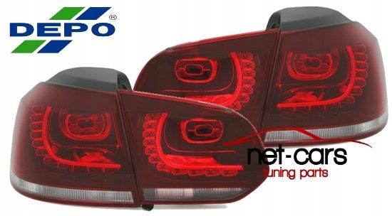 Lampy tylne tył VW GOLF 6 VI R32 36 08- LED Diodowe czerwono białe
