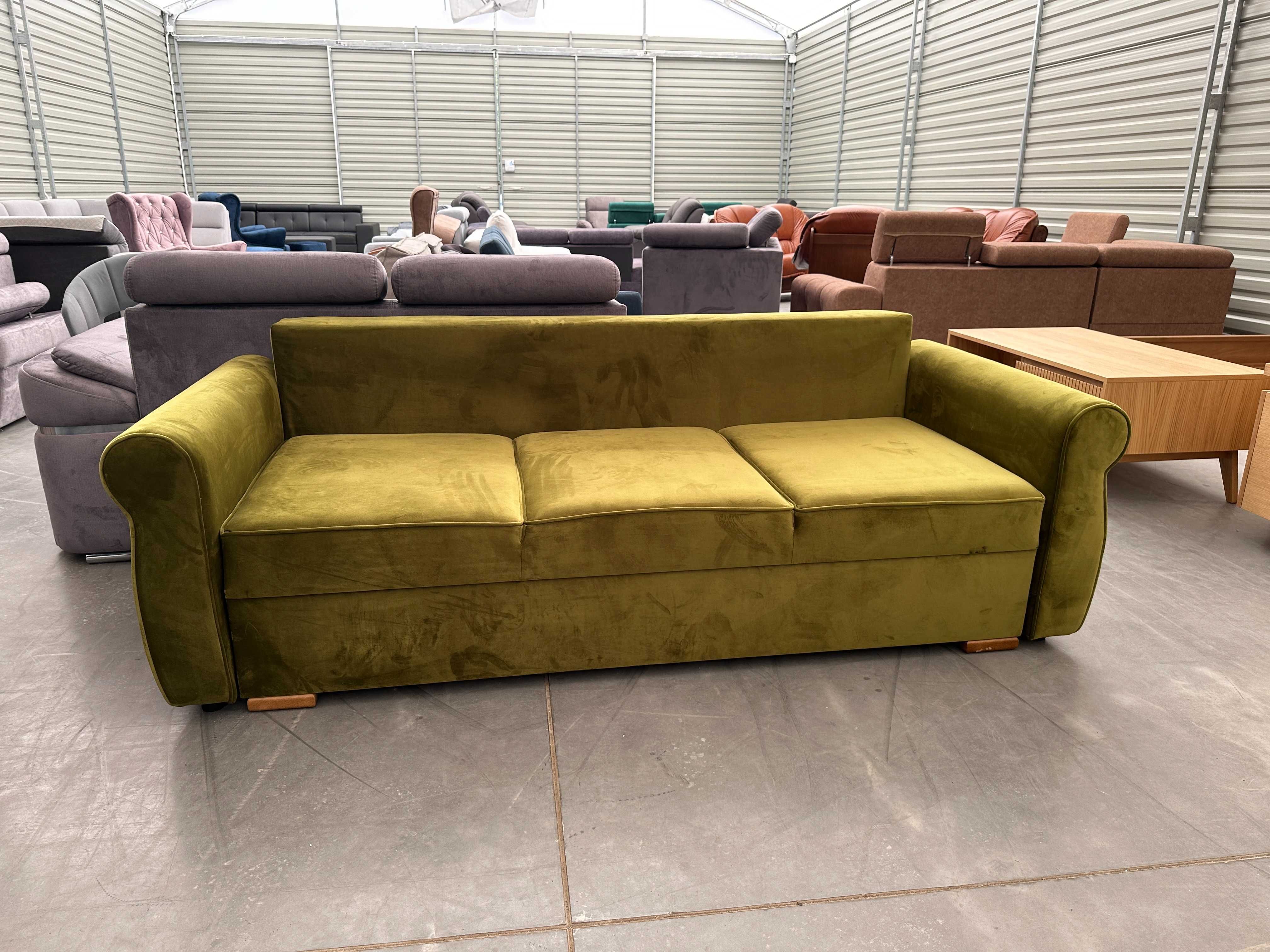 Sofa 3 osobowa Emily funkcją spania, pojemnik, tkanina premium OD REKI