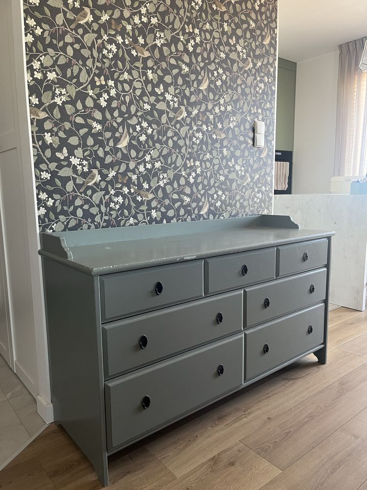 Komoda IKEA LEKSVIK pomocnik 7 szuflad LITE DREWNO