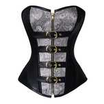 Gorset wzorzysty z klamrami + Stringi rozmiar 2XL/3XL