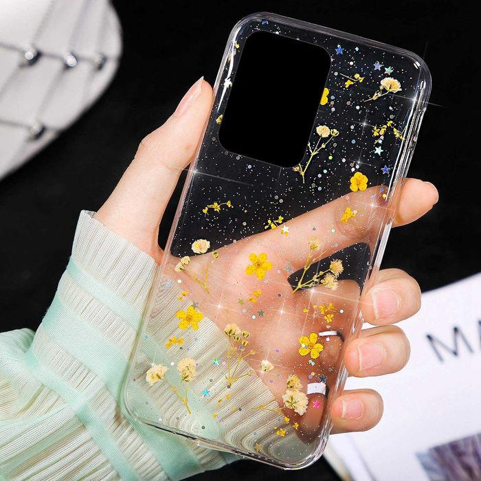 Plecki Etui Silikonowe Samsung A52 Kwiaty + szkło hartowane 2szt