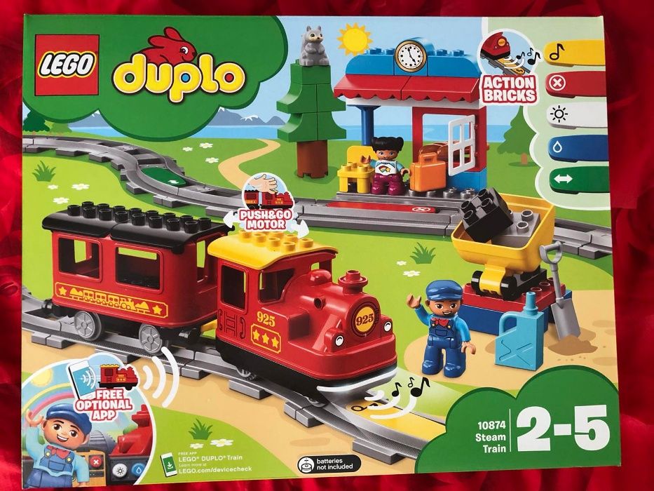 Конструктор LEGO Duplo 10874 Поїзд на паровій тягі, потяг