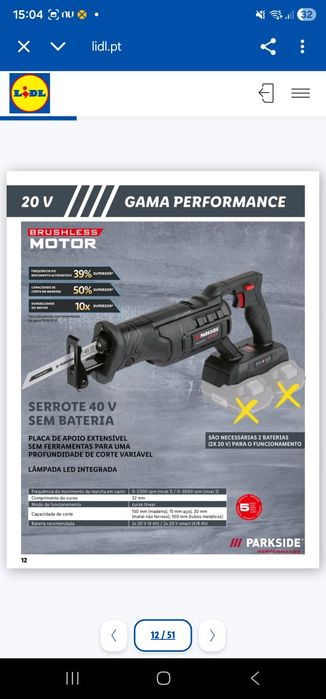 Serra Sabre Parkside 40V