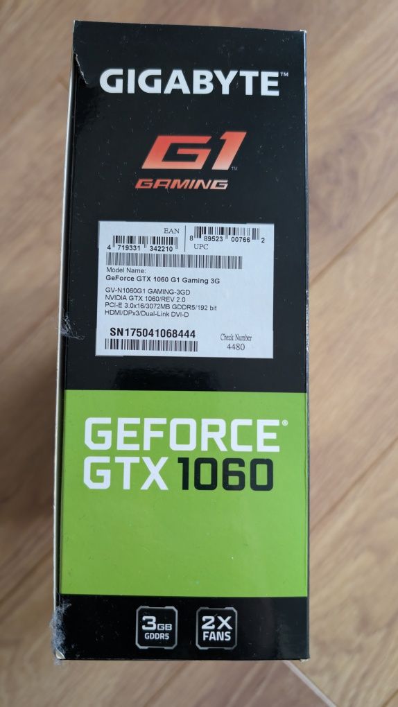 Відеокарта Gigabyte GTX 1060 G1 Gaming 3Gb Rev.2.0