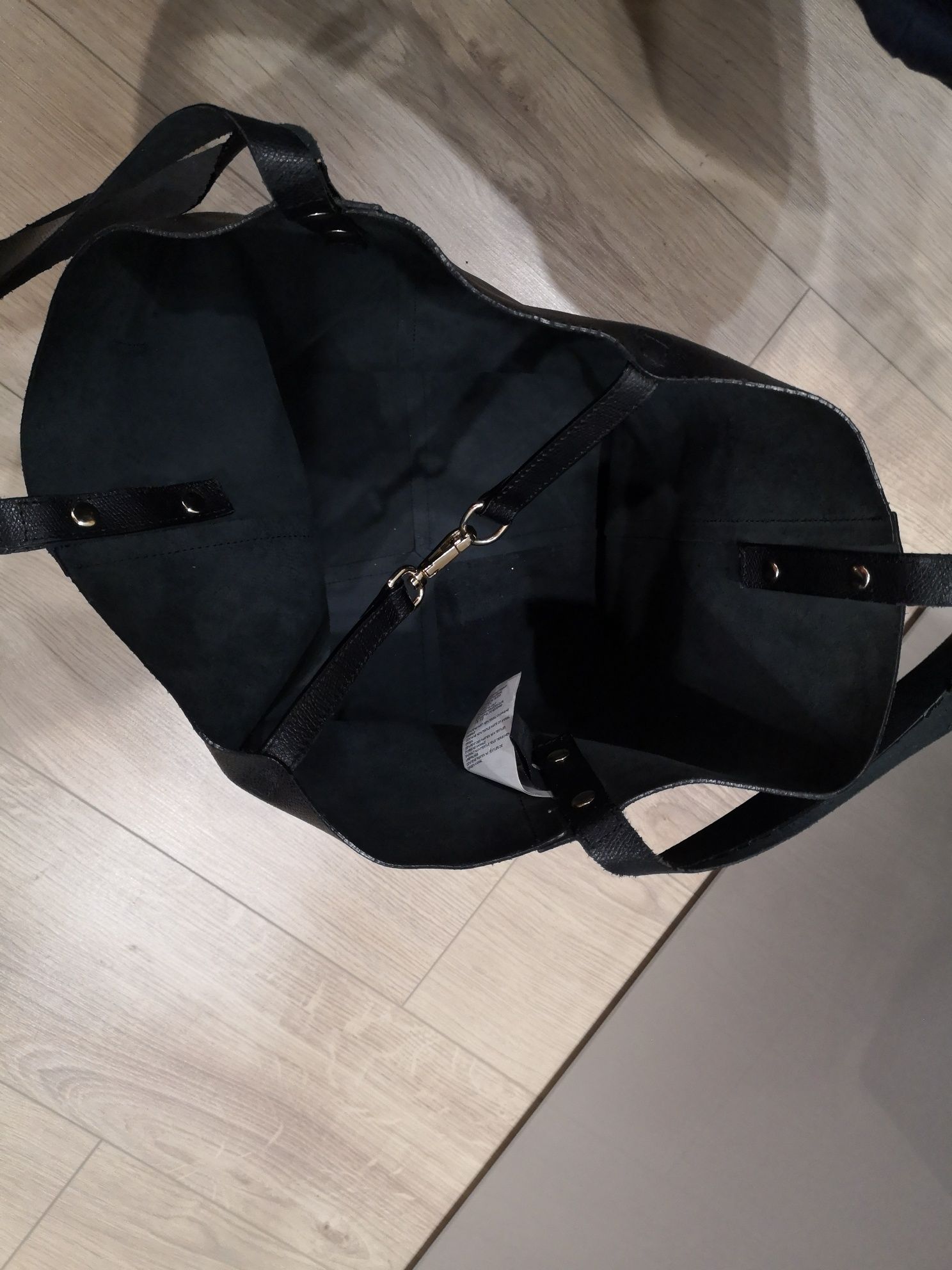 Nowa włoska skórzana torebka czarna Justcavalli