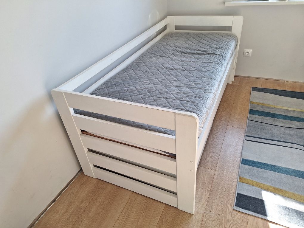 Łóżko wysuwane z szufladami, dwoosobowe