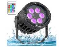 Projector LED RGBW 6x3W IP67 na zewnątrz, z pilotem