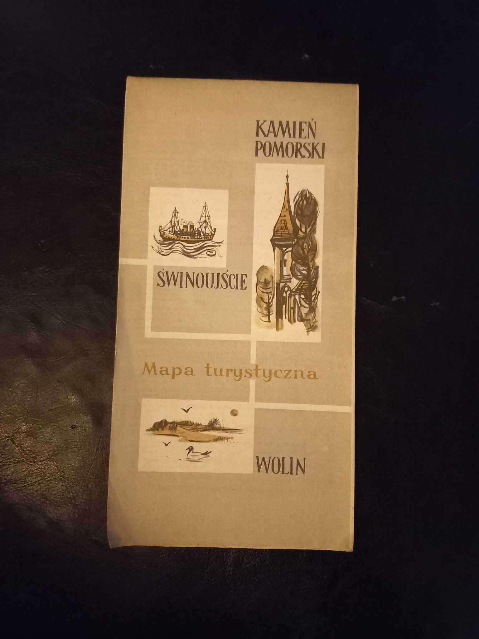 Mapa turystyczna - Kamień Pomorski i Wolin - rok wydania 1965.