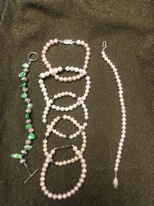 Бусы чокер , браслет искусственно выращенный жемчуг