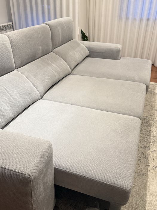 Sofá chaise-longue cinza KEEN
