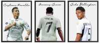 Zestaw 3 obrazów Real Madryt vinicius bellingham Ronaldo