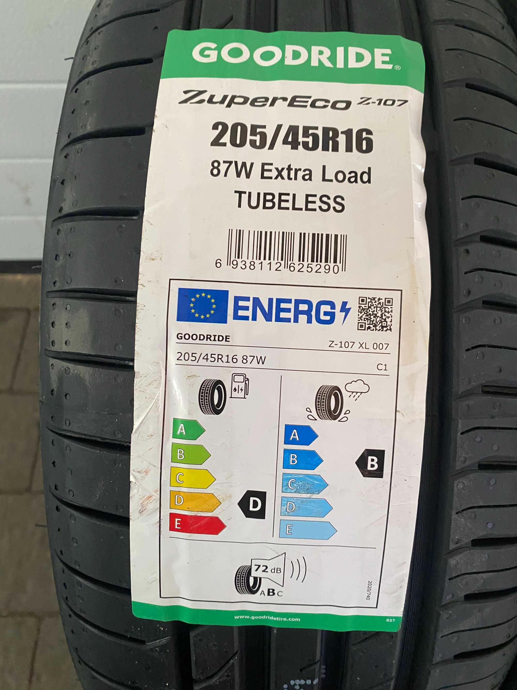 4x 205/45 R.16 87W Goodride ZuperEco Z107 letnie NOWE 2szt. 4szt. 2024