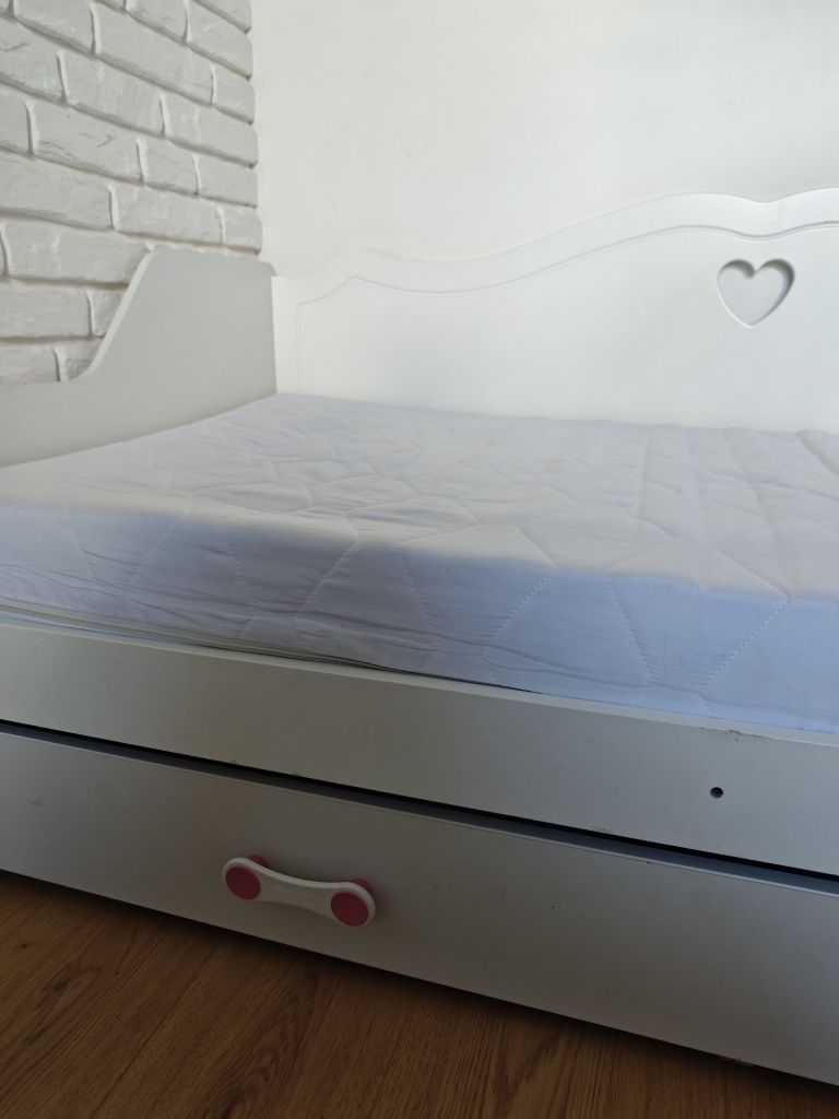 Łóżko dziecięce 80x160 białe z materacem