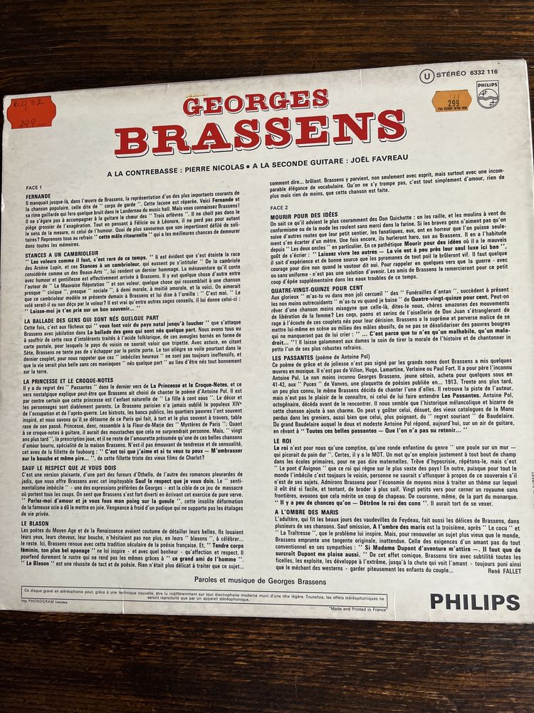 Disco vinil : Brassens