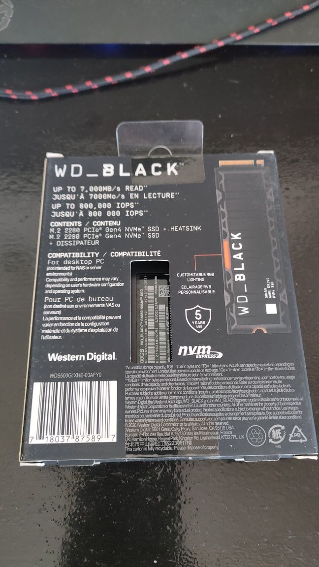 SSD Western Digital com Heatsink 500gb