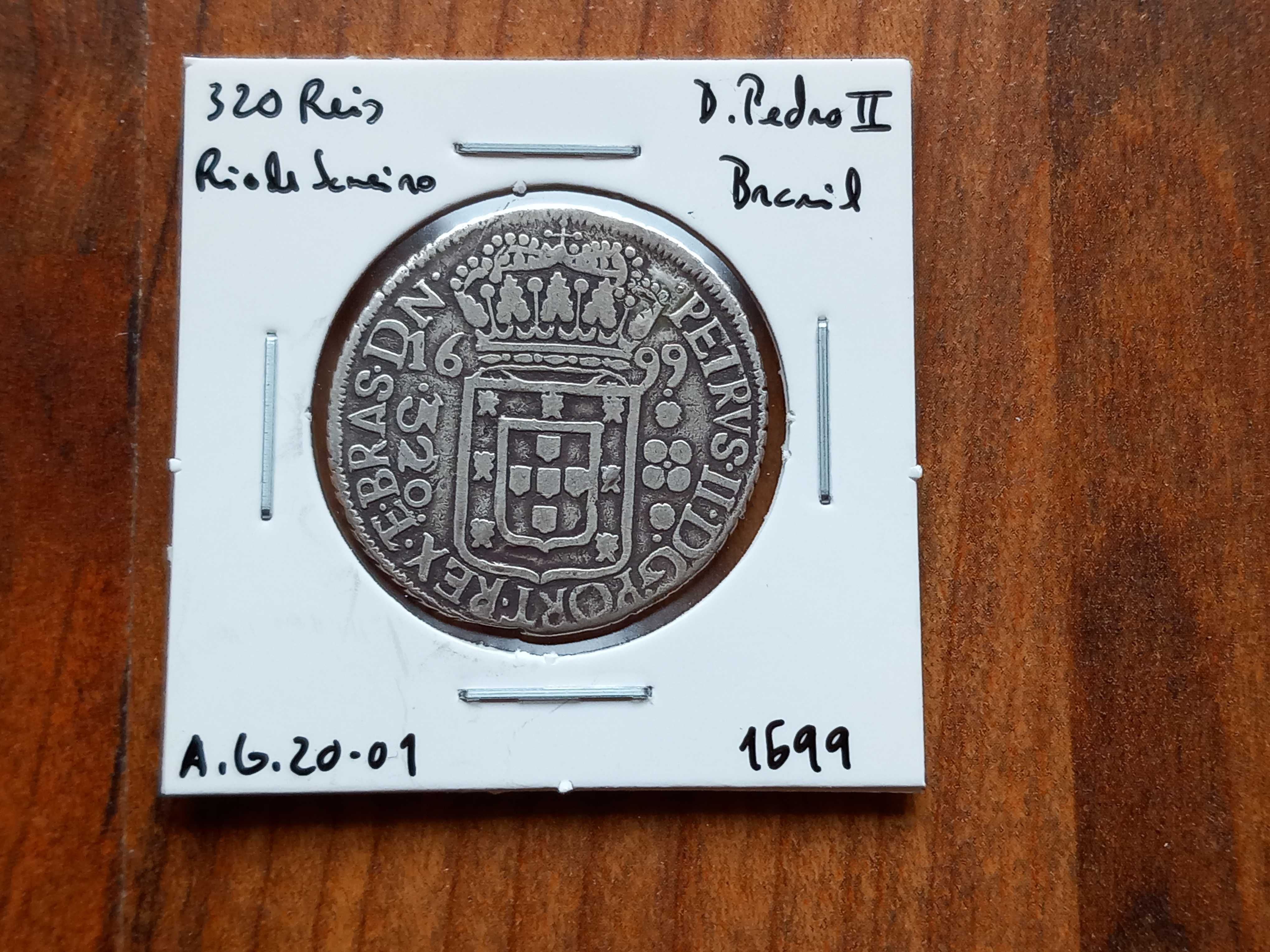 Moeda 320 Reis 1699 D. Pedro II  - Brasil Rio de Janeiro