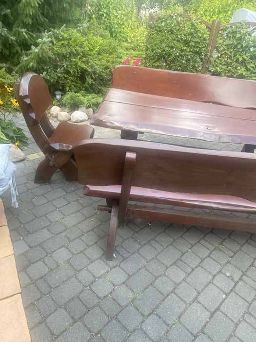 Zestaw mebli ogrodowych z bala solidny