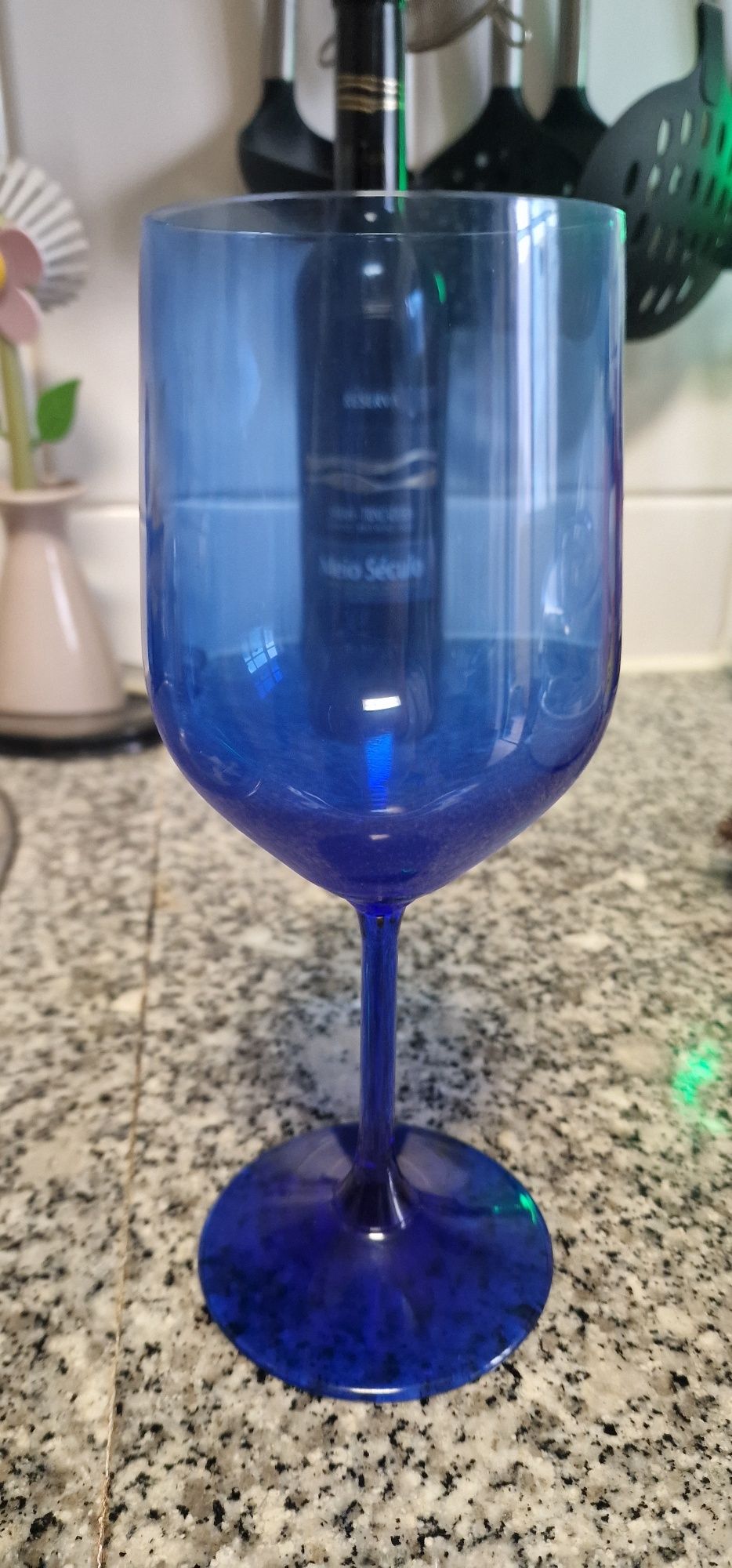Copos/taça azul cobalto e transparentes