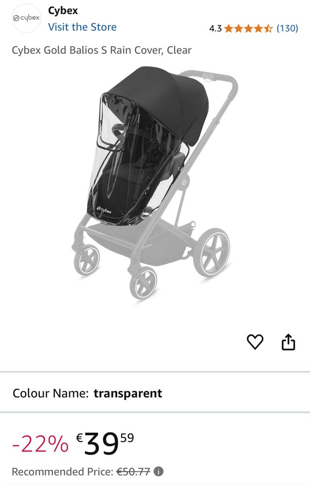 Capa chuva para carrinho Cybex Balios cybex