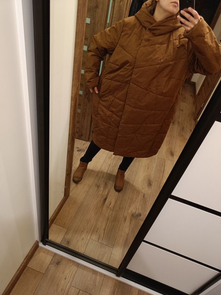 Kurtka pikowana 52 6XL brązowy