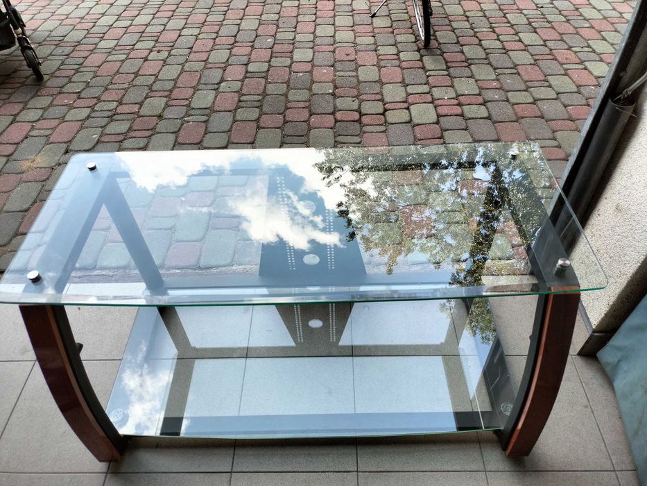 Designerska szklana witryna RTV