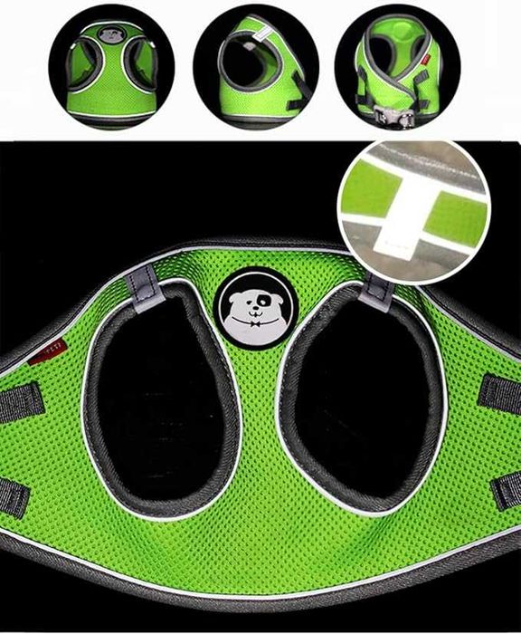 Odblaskowa uprząż szelki dla psa koralowe, L + smycz gratis