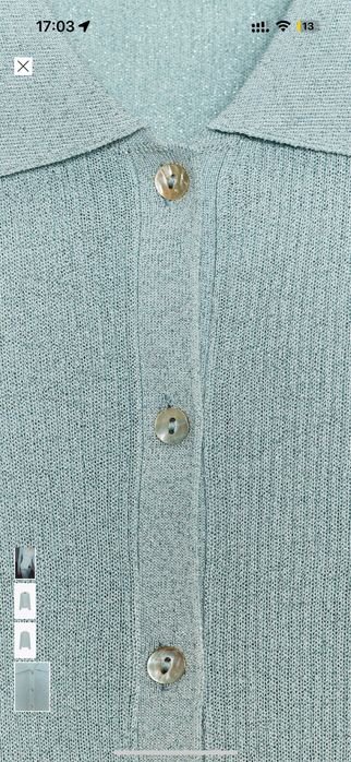 Трикотажний поло кардиган з металізованою ниткою