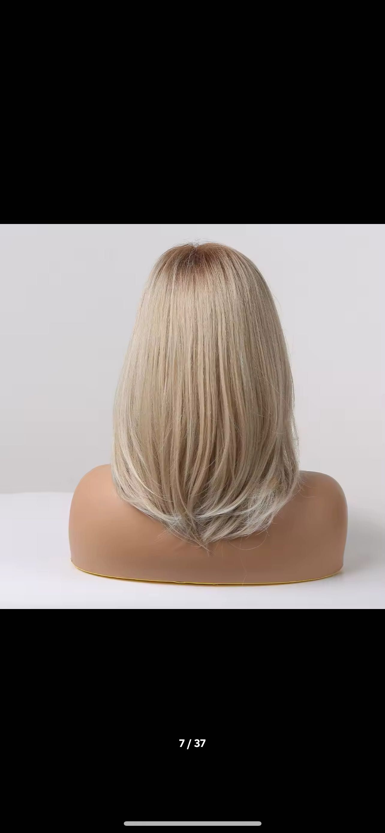 Nowa peruka damska blond prosta bob za ramiona jak naturalna jasna