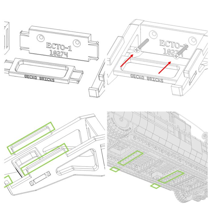 Кронштейн Кріплення для LEGO Icons Ghostbusters ECTO-1 (10274) лего