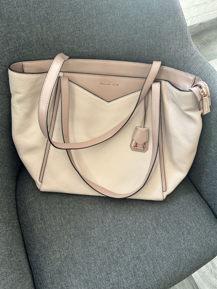 Сумка michael kors whitney large soft pink leather tote