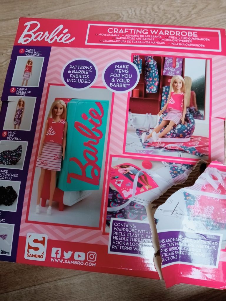 Zestaw kreatywny Barbie szafa lalka,duży zestaw Barbie jak nowy