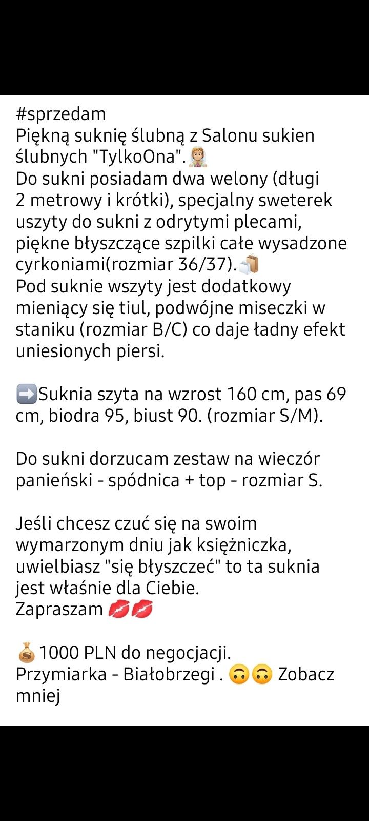 Suknia ślubna błyszcząca z dekoltem na plecach